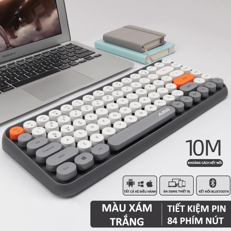 Bàn phím bluetooth Ajazz 308i thiết kế 84 phím tròn mini cực kì nhỏ gọn tiện lợi kết nối PC, Laptop, điện thoại,... - NK