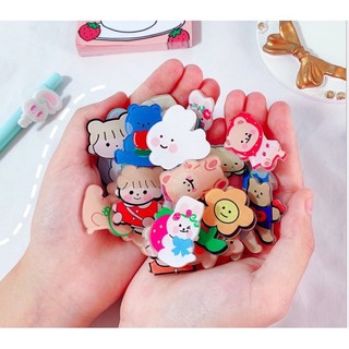 Ghim cài trang trí túi và trang phục bằng acrylic họa tiết hoạt hình đáng yêu