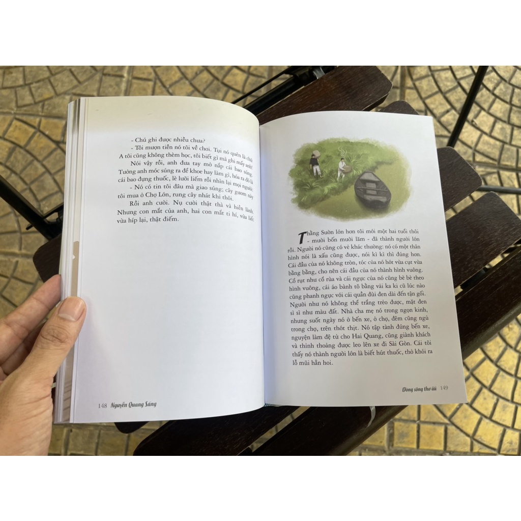 Sách - [bìa cứng minh họa màu giấy mỹ thuật] DÒNG SÔNG THƠ ẤU – Nguyễn Quang Sáng – Bìa cứng