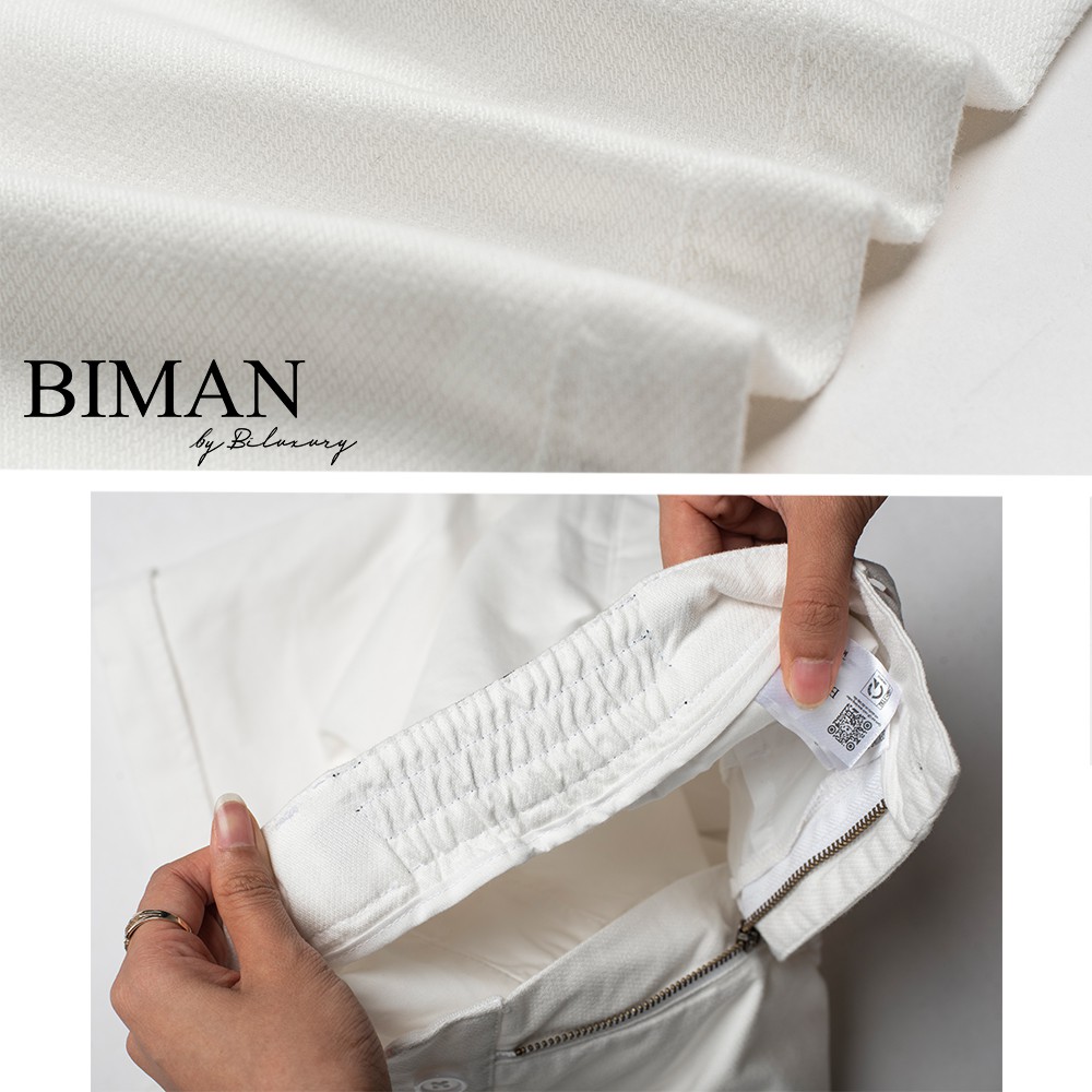 Quần đùi nam Biman by Biluxury short kaki ngố lửng khoá kéo cạp chun đứng dáng lịch lãm 5QNKB002TRK