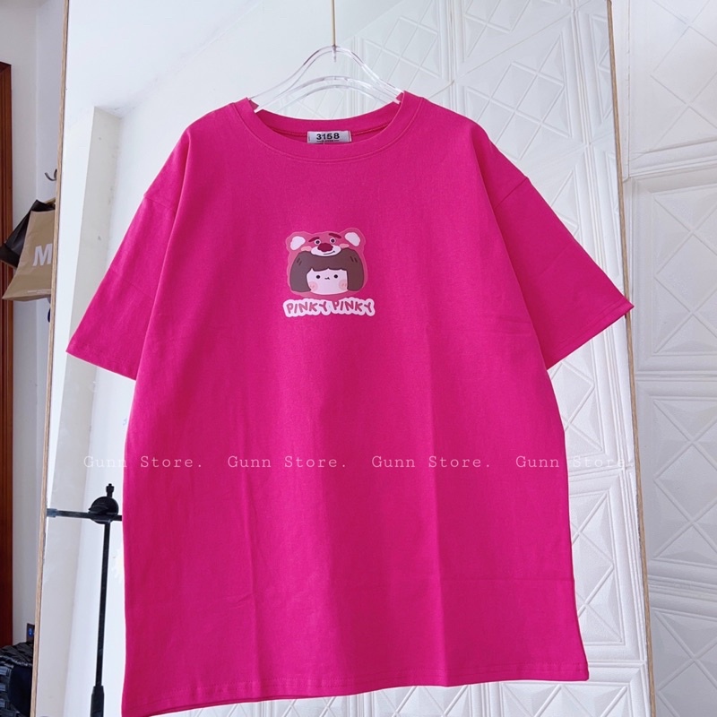 Áo Thun 3158 IN PET HỒNG SEN Form Rộng Unisex Chất Cotton Khô Loại 1, Thoáng Mát, Thấm Hút Mồ Hôi - GUNN