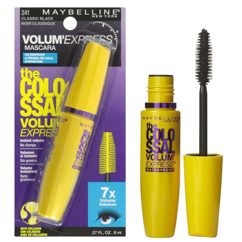 Mascara maybelline vàng the magnum volum express waterproof - chuốt mi không lem không trôi 10ml