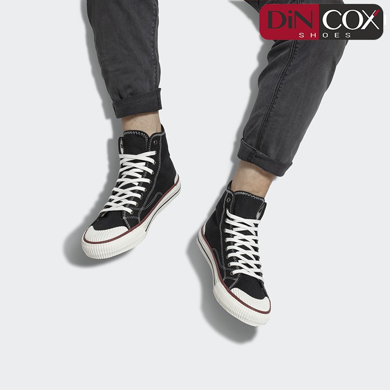 GIày Sneaker Vải Unisex DINCOX GD21 Hi Black Cá Tính