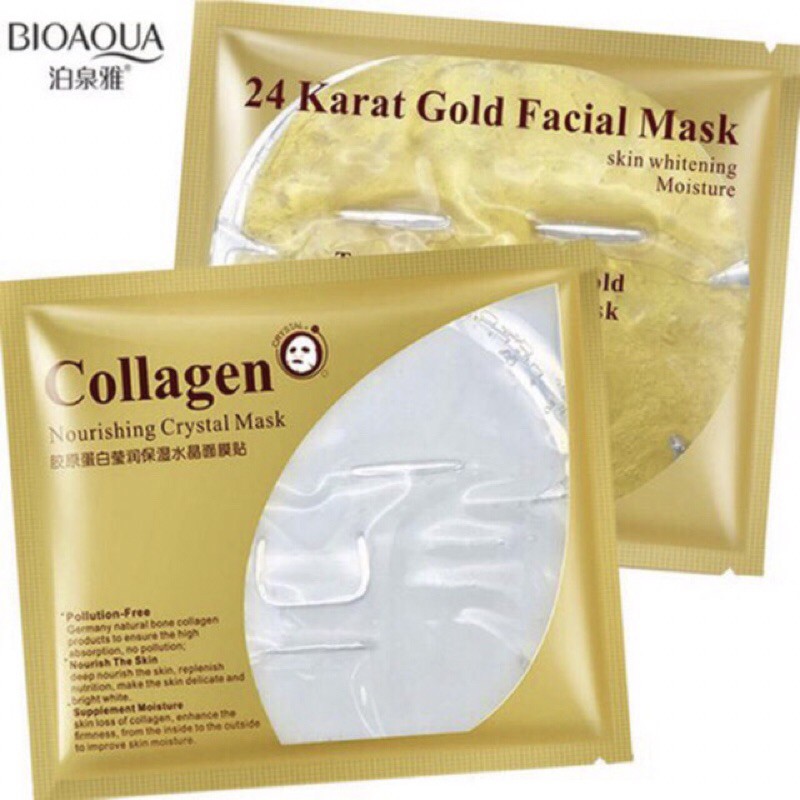 Mặt Nạ Collagen - vàng nano 24k gold Karat Facial Mask BIOAQUA