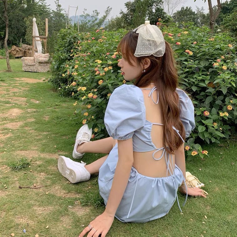 Đầm Dáng Chữ A Tay Phồng Kiểu Retro Pháp Xinh Xắn Cho Nữ | BigBuy360 - bigbuy360.vn