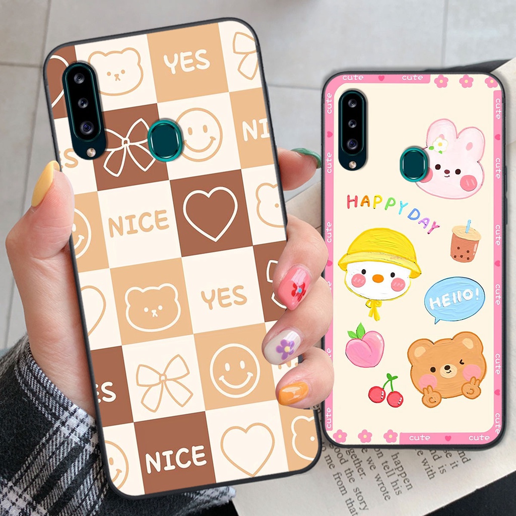 Ốp lưng Samsung A20S happy day, gấu bear dễ thương - BỀN - ĐẸP -BAO GIÁ TOÀN THỊ TRƯỜNG