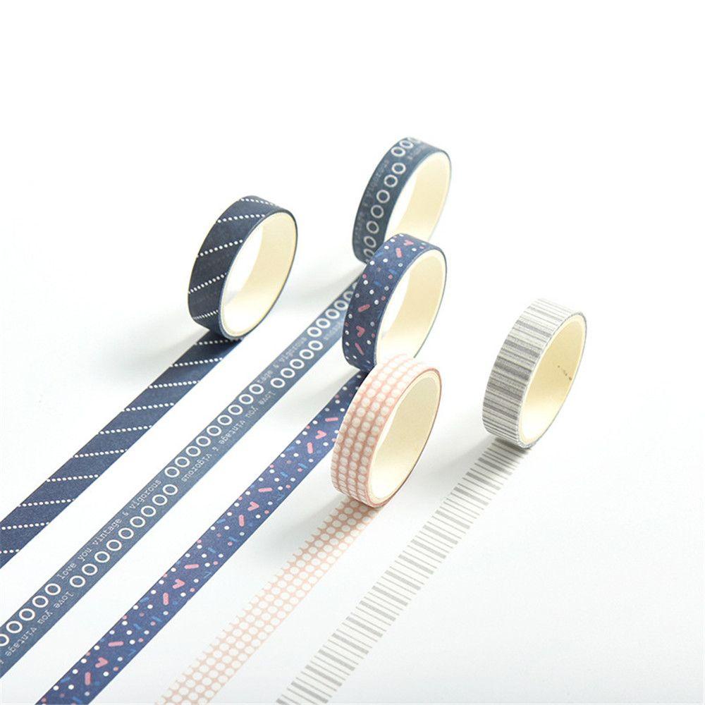 Lakamier Set 5 Cuộn Băng Keo Dán Trang Trí Nhật Ký Cơ Bản