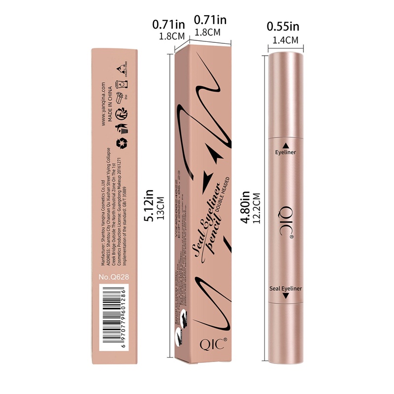 Bút Kẻ Mắt Hai Đầu Lâu Trôi Chống Thấm Nước Màu Sắc Thời Trang