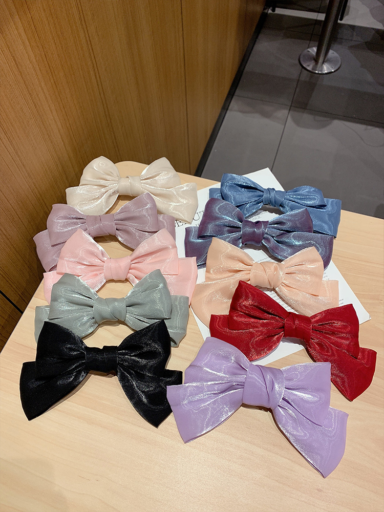 Kẹp Tóc Hình Nơ Vải Satin Xinh Xắn Cho Bạn Gái