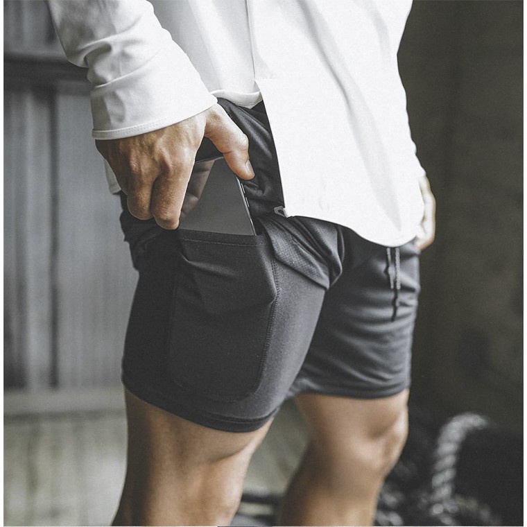 ( Hàng Hot - Mới Về ) Quần tập gym nam 2 lớp ASRV chất vải train lite thông hơi Thoáng Mát,đồ tập gym nam chất Mã GYM015