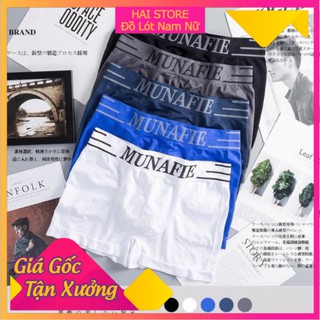 ⭐FreeShip⭐  Quần Lót Nam Boxer Munafie Dệt Kim Co Giãn 4 Chiều + Túi Zip Sang Trọng