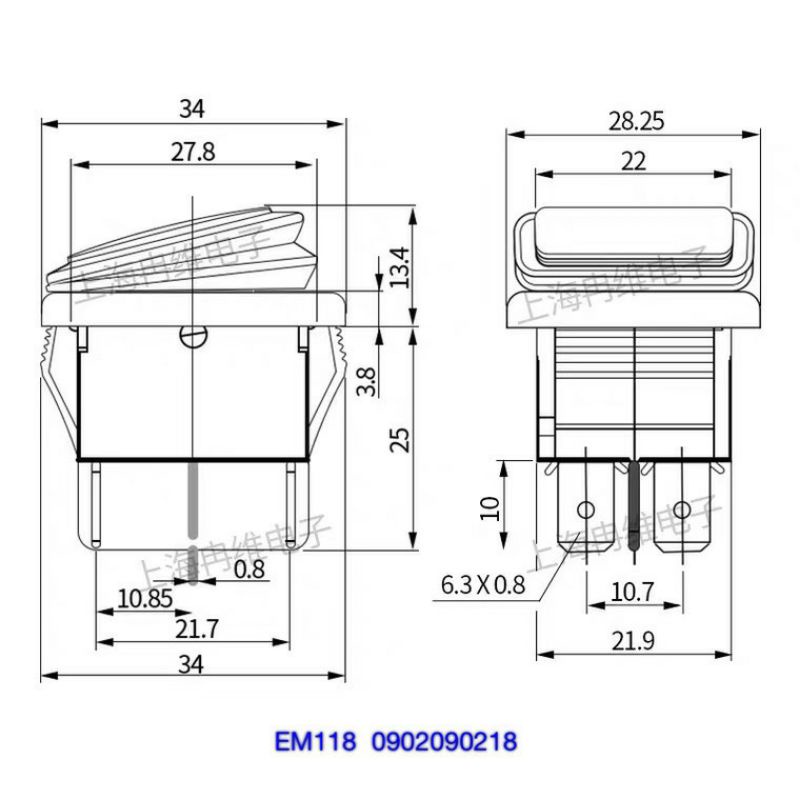 Công tắc chống nước KCD4 - ct bập bênh KCD4 16A 220V màu đỏ