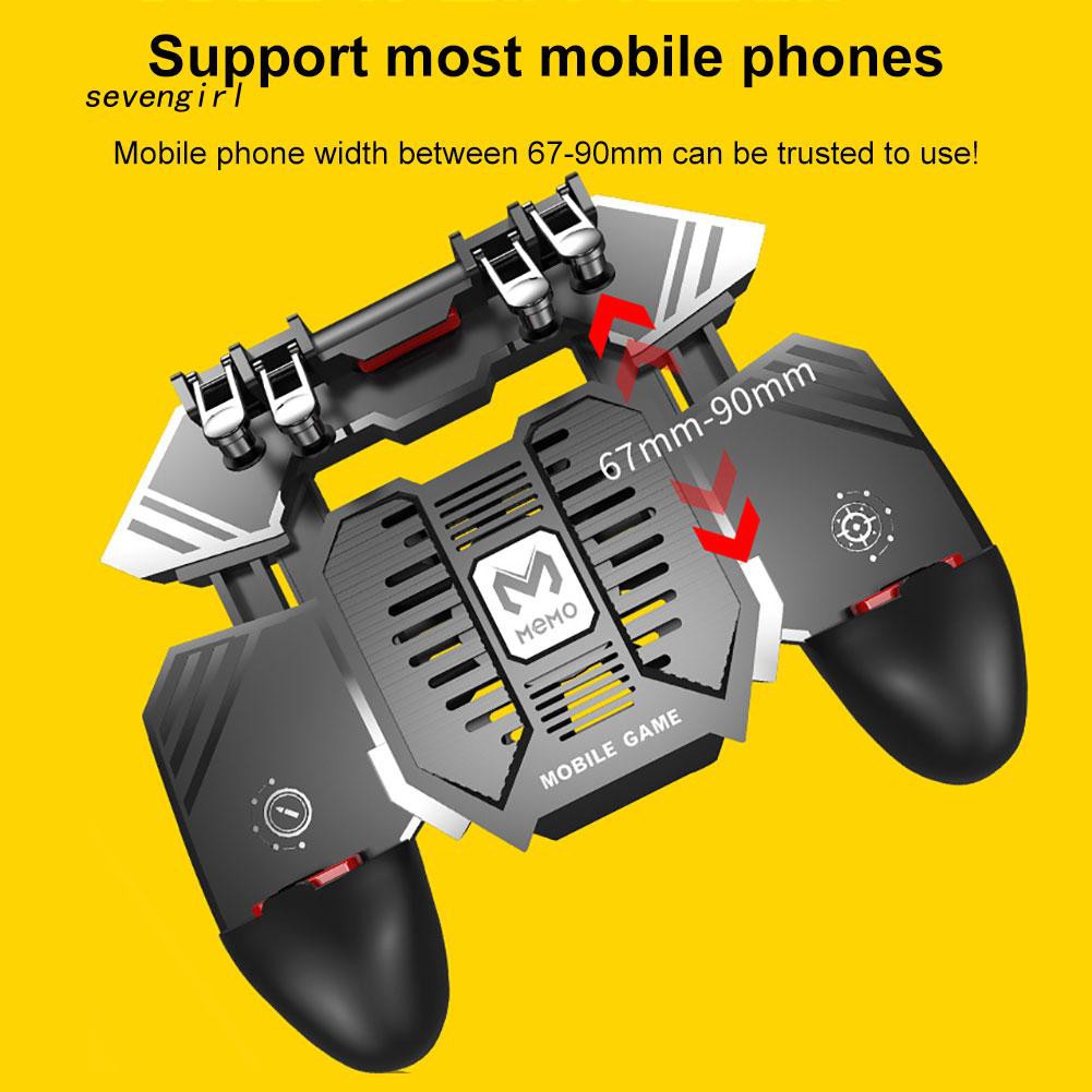 Tay cầm hỗ trợ chơi game PUBG với thiết kế tích hợp quạt tản nhiệt và nút bấm R1R2 L1L2 dành cho điện thoại | BigBuy360 - bigbuy360.vn
