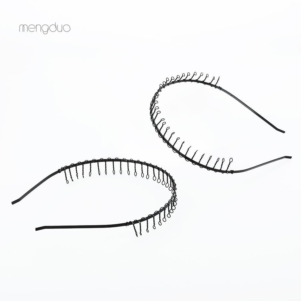 Set 2 Băng Đô Cài Tóc 83 Răng Kim Loại Có Răng Cưa Unisex