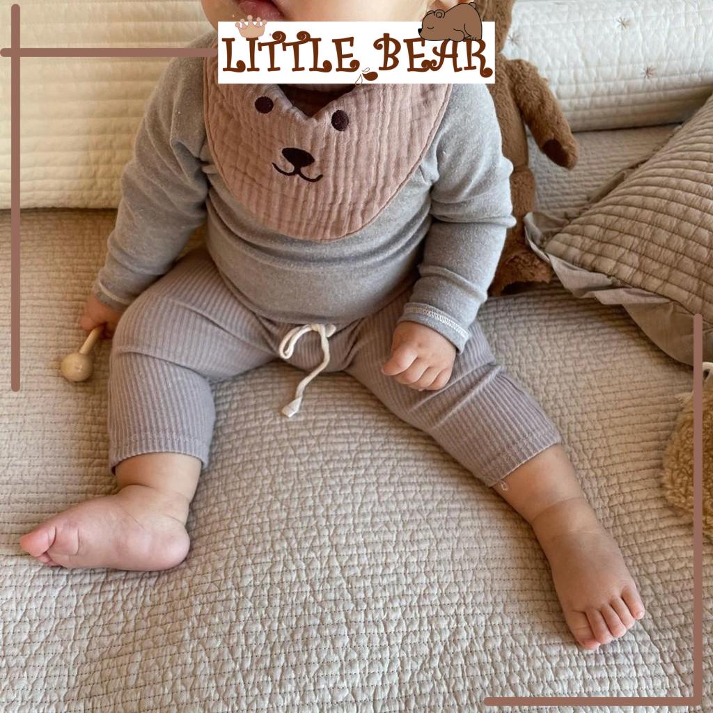 Yếm Xô Hình Gấu Hàn Quốc Mềm Mịn Cho Bé - Little Bear