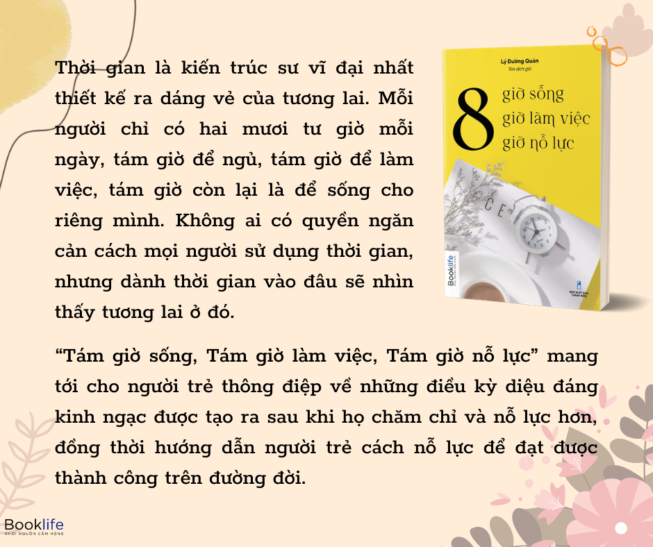 Sách 8 Giờ Sống, 8 Giờ Làm Việc, 8 Giờ Nỗ Lực