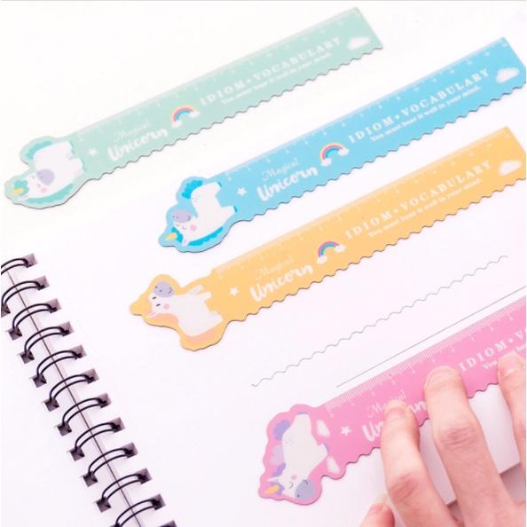 Thước kẻ dẻo 15cm MAGICAL , chất kiệu nhựa dẻo cao cấp nhiều mầu sắc, hình dễ thương. Thước kẻ học sinh - Loki Kids