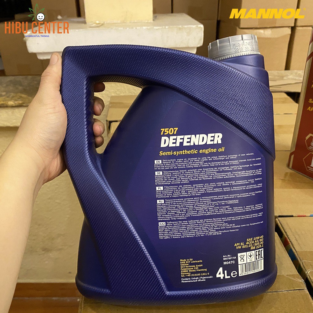 Nhớt MANNOL Defender 10W-40 SL/CF – 7507 4L/ 5L Hàng Đức Cao Cấp Chính Hãng – HIBUCENTER