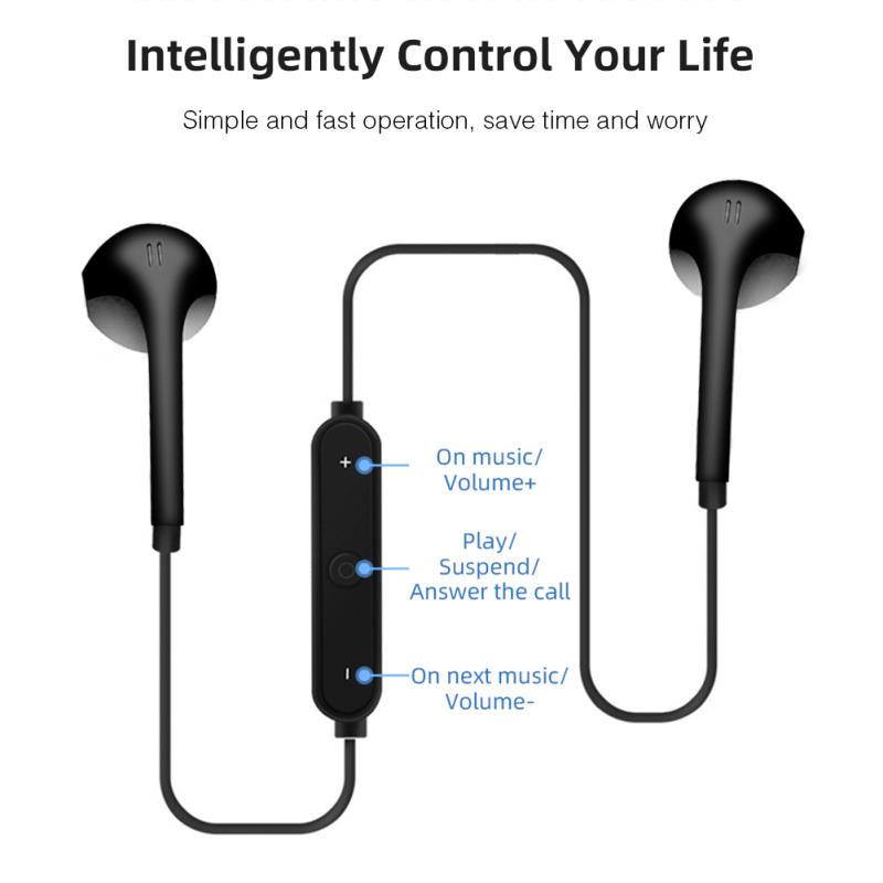 Tai Nghe Bluetooth Không Dây S6 Chống Nước Giảm Tiếng Ồn Tích Hợp Mic