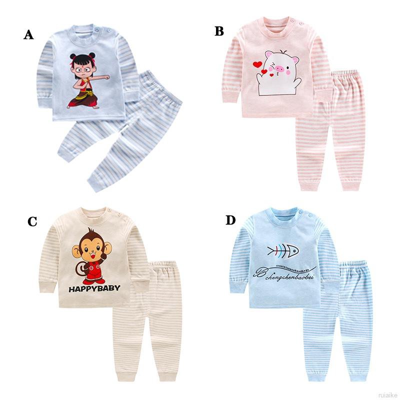 Bộ Đồ Ngủ Pijama In Hình Hoạt Hình Đáng Yêu Cho Bé