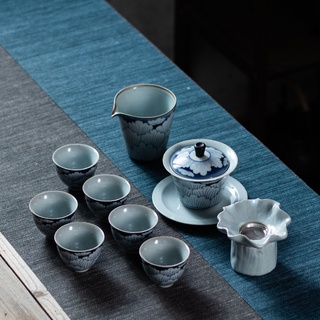 Bộ trà hoa mẫu đơn dùng chén khải hộp quà tặng