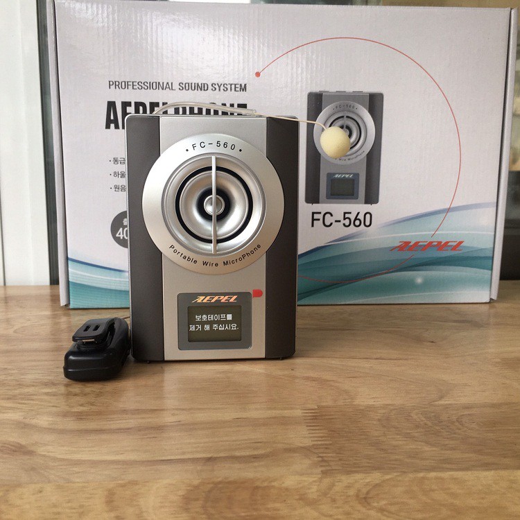 Mic trợ giảng cài áo AEPEL FC-560 2.4G Made in Korea, Micro hạt gạo không dây Hàn Quốc, Max 45W