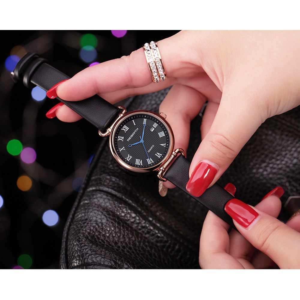 Đồng hồ nữ REBIRTH V3 dây da cao cấp đủ màu cực xinh | BigBuy360 - bigbuy360.vn