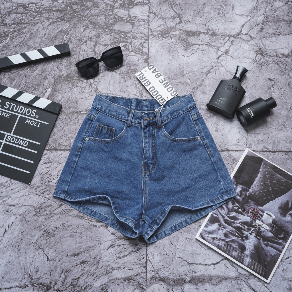 Quần Short Jean Nữ Lai Cuốn Lưng Siêu Cao Tôn Dáng Phong Cách Trẻ Trung, Năng Động Ulzzang