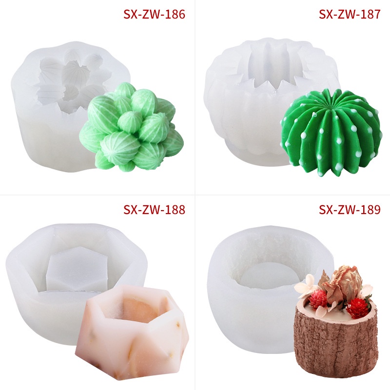 Khuôn Silicone Tạo Hình Làm Xà Phòng Hình Cây Xương Rồng DIY