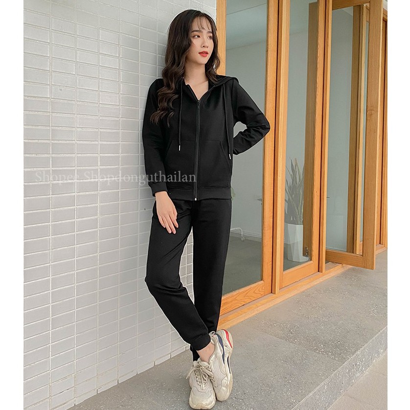 Bộ Hoodie nỉ da cá cotton cao cấp