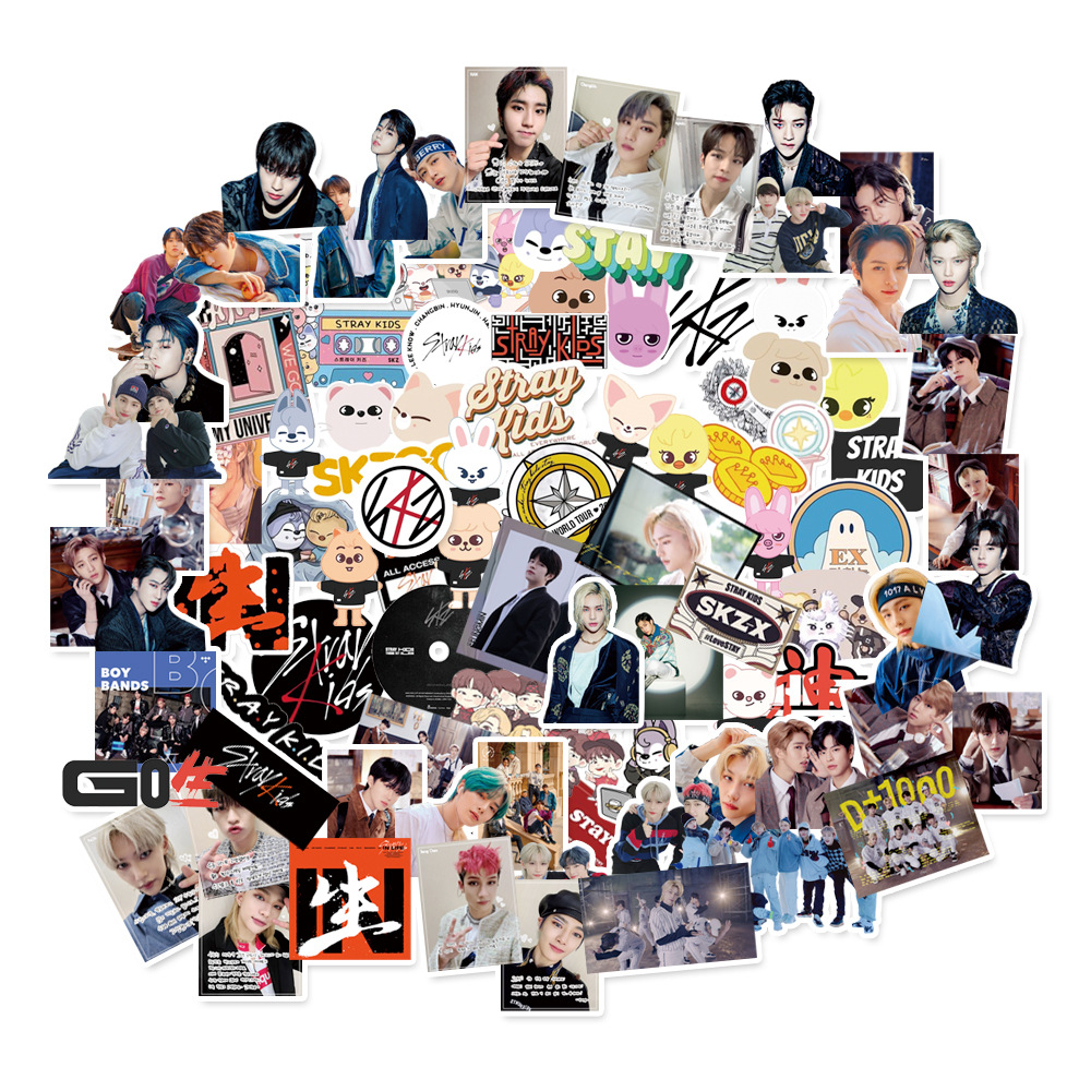 Set sticker album Stray Kids dán cốc nhật ký điện thoại laptop