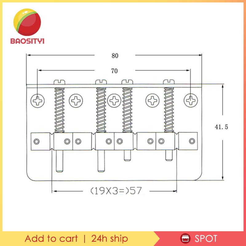1 Bộ Cầu Đàn 4 Dây Kèm Cờ Lê Cho Đàn Guitar Bass Điện