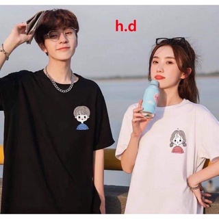 Áo đôi nam nữ, áo thun đôi in hình chipi nhỏ xinh, chất cotton vải thấm hút cao cấp-PINK