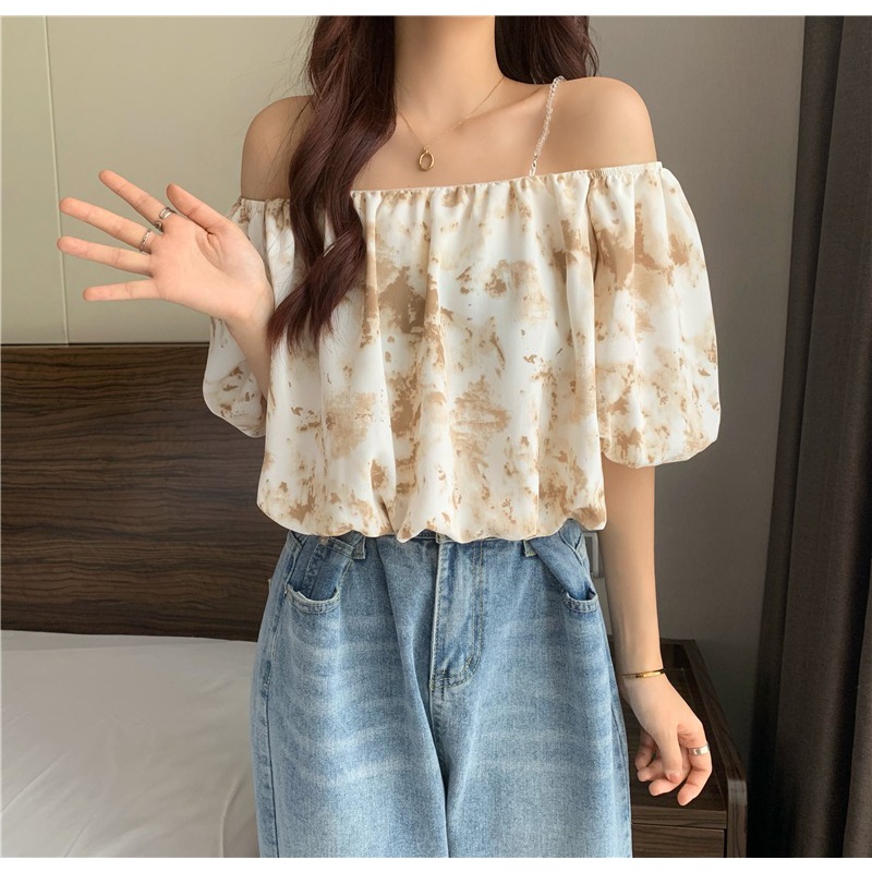 Áo Thun Vải Chiffon Tay Ngắn Cổ Tròn Thời Trang Sành Điệu Cho Nữ