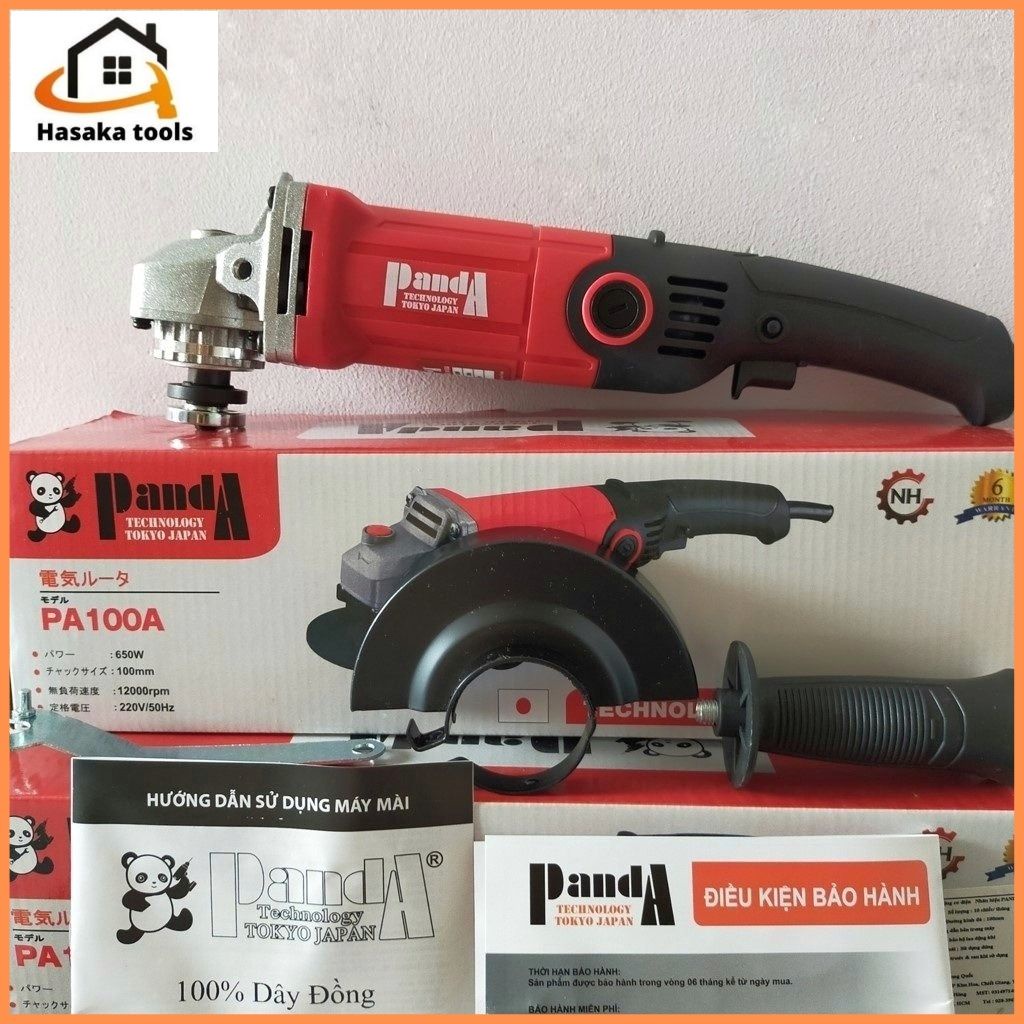 Máy mài cầm tay panda công tắc bóp,lưỡi 100mm chuyên cắt sắt,gạch,gỗ,nhôm,đá hoa cương,kim loại,mài góc