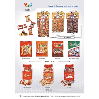 Kẹo dẻo Yupi Frankurter (bịch 60v)