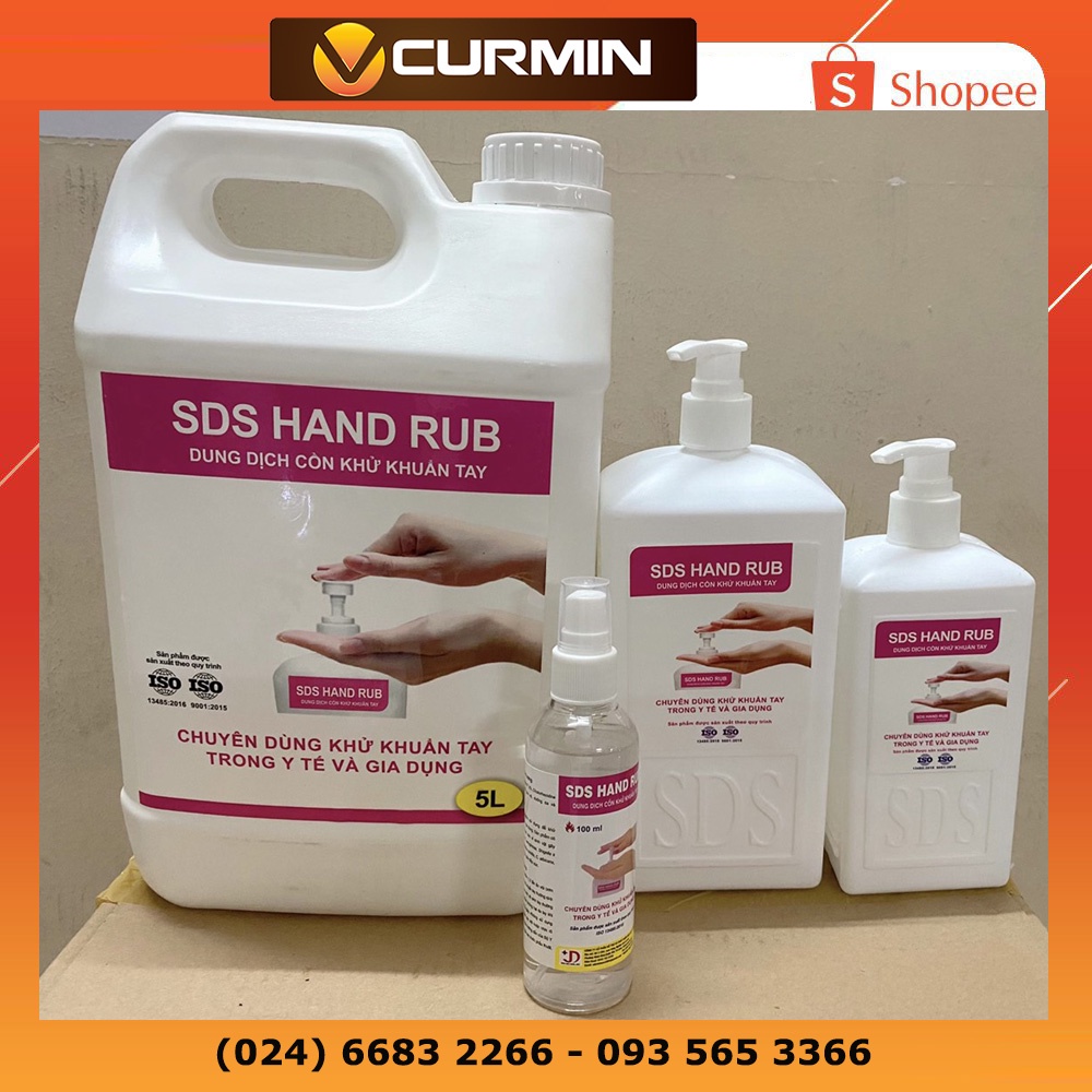 Nước rửa tay khô SDS HAND RUB can 5 lít - Hàng Chính Hãng