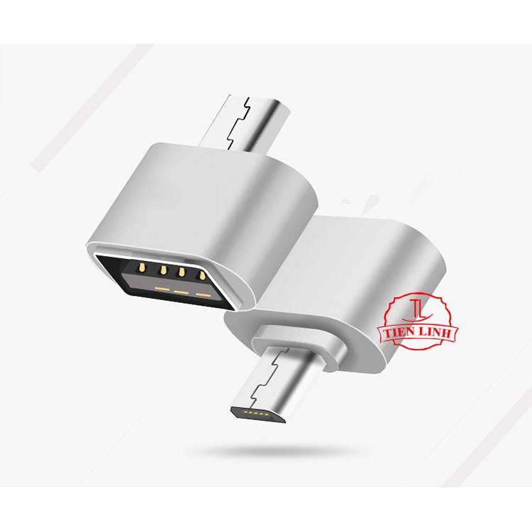 [Mã ELFLASH5 giảm 20K đơn 50K] Đầu chuyển USB 2.0 sang Micro USB loaị OTG dùng cho SMARTPHONE và Bao Da Bàn Phím (Trắng)