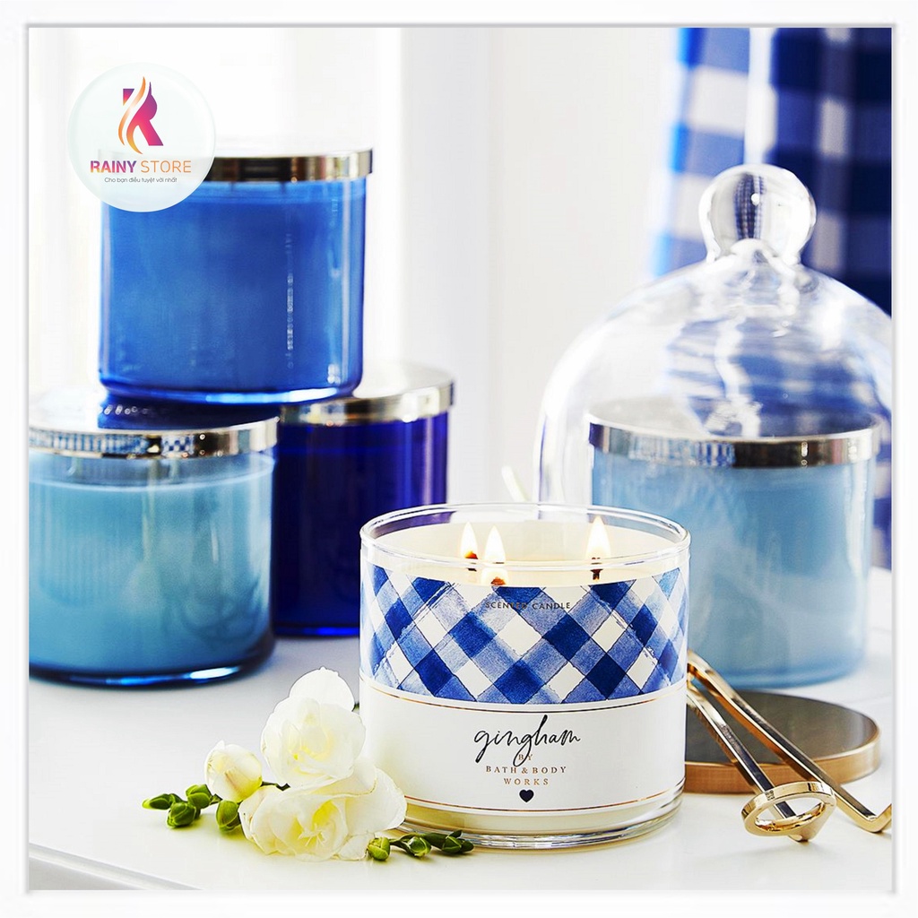 Nến thơm 3 tim Bath &amp; Body Works Gingham 411g