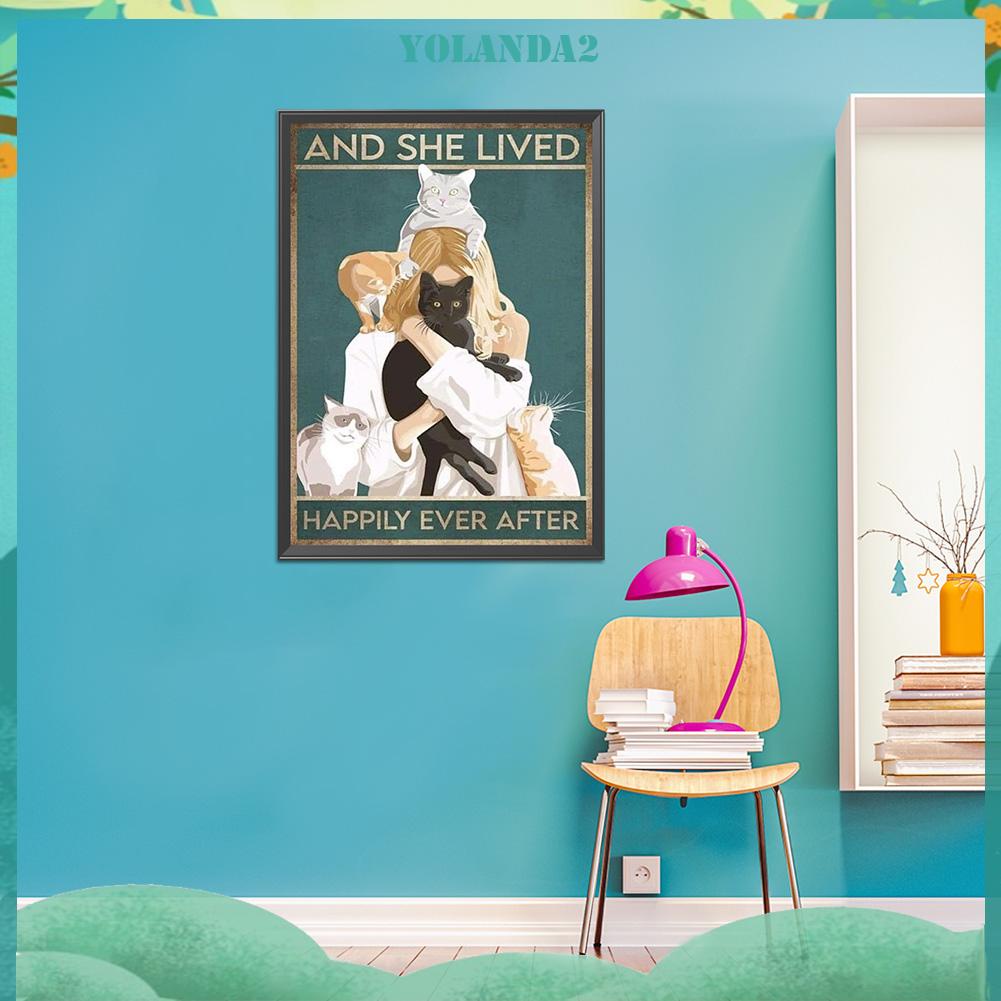 Tranh thêu chữ thập 11CT 3 sợi cotton hình mèo toàn diện