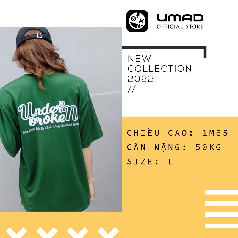 Áo thun UMAD Tay lỡ Form rộng Oversize mẫu Under Broken Unisex chất liệu Cotton phong cách Hàn Quốc đẹp mắt
