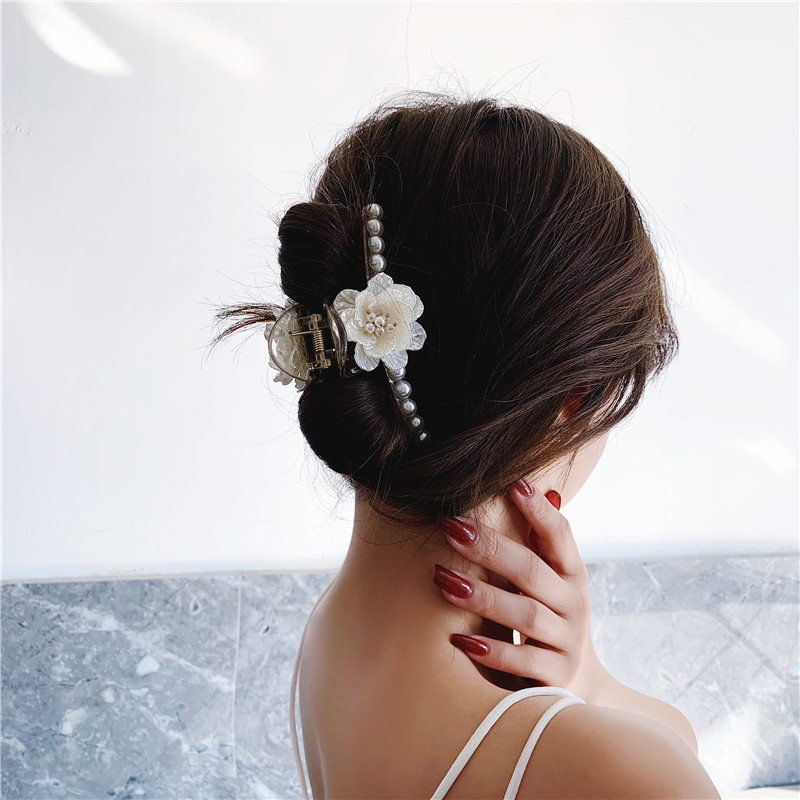 Kẹp Tóc Đính Hoa Ngọc Trai Duyên Dáng Thanh Lịch