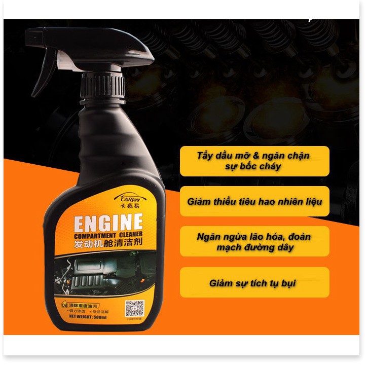 🆕 Bộ vệ sinh khoang máy ô tô ENGINE COMPARTMENT CLEANER 500ML