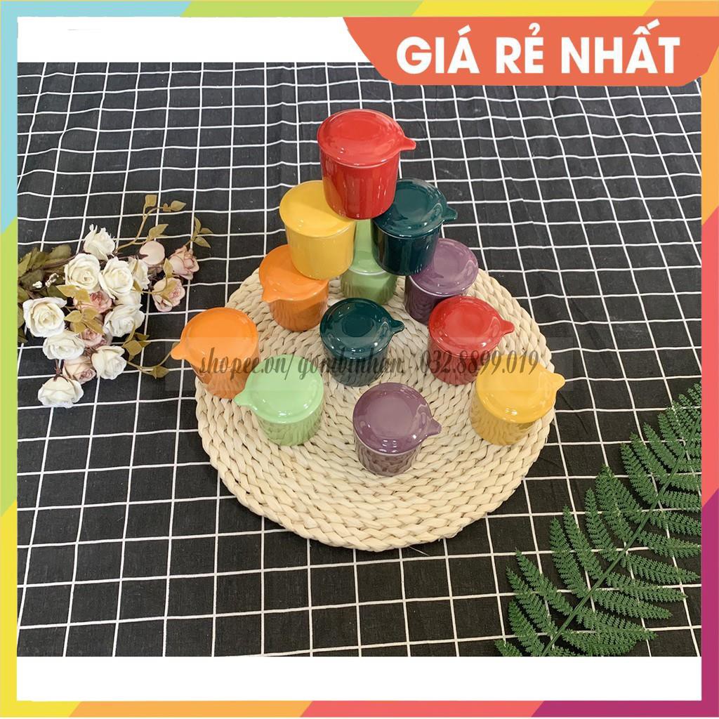 ( SIÊU HOT - CỐC CARAMEN HÀNG VẼ TRƠN CAO CẤP ) Hũ làm bánh flan / sữa chua hàng thủ công mỹ nghệ Bát Tràng