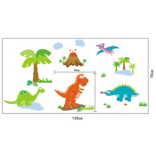 Decal dán tường hình đảo khủng long