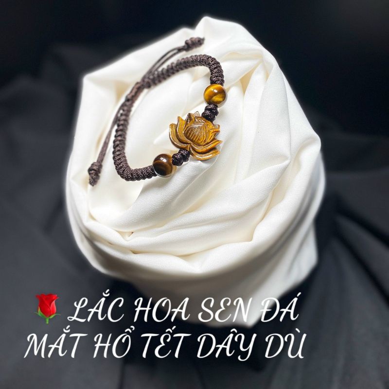 Vòng Tay Tết Dây Dù Mix Charm Hoa Sen ĐA M.HỔ, Ngọc  Đỏ, T. Anh Xanh, T.anh Trắng