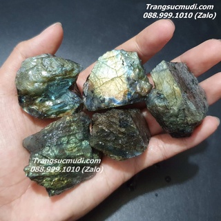 ĐÁ XÀ CỪ LABRADORITE THÔ TỰ NHIÊN 100g HÀNG ĐẸP