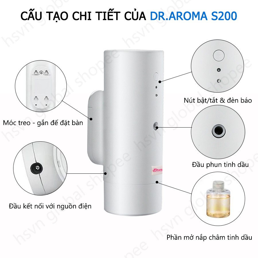 Thiết bị tạo thơm , khuếch tán tinh dầu tự động Dr.Aroma S200 WIFI