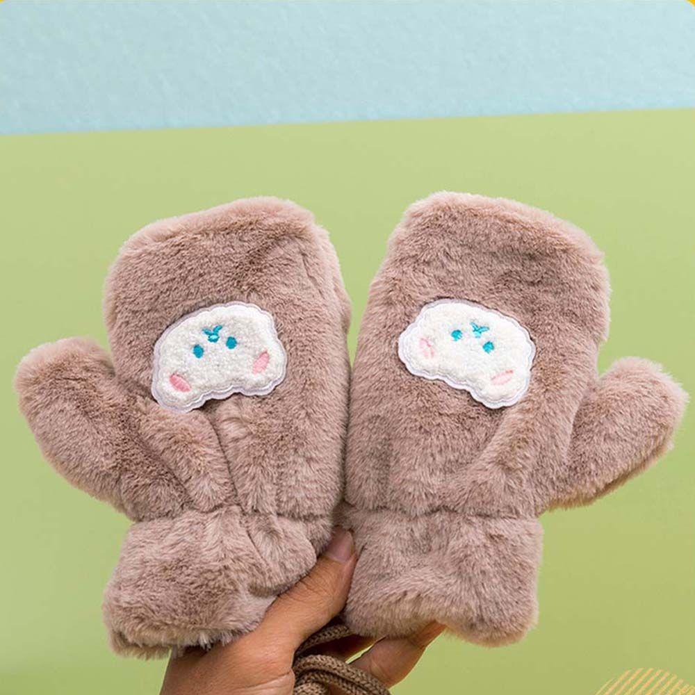 Găng Tay Lông Nhung Mềm Mại Hình Gấu Hoạt Hình Dễ Thương Cho Bé
