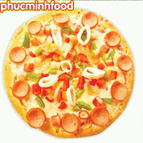 Pizza hải sản, pizza bò bầm, pizza xúc xích Lacusina size 17cm 1 bịch 1 cái
